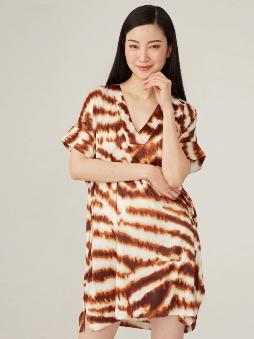 N. Natori Tiger Print Caftan